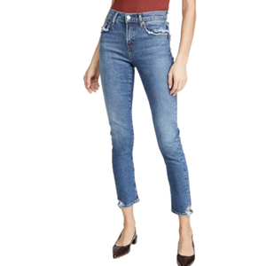 💟 AGOLDE Toni Mid Rise Straight Chewed Cuff Jeans Size 26